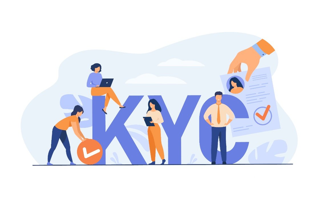 Three women and one man are analysing the KYC form of a girl who is applying for a high-risk merchant account .