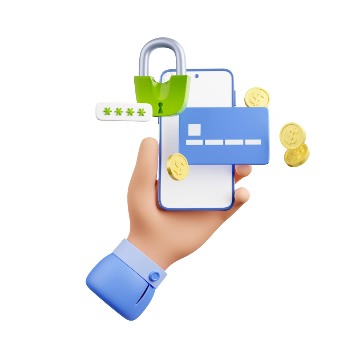 A hand is holding a mobile with secure payment gateway service