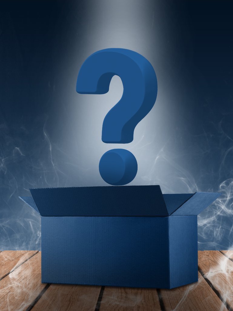 open box with question marks