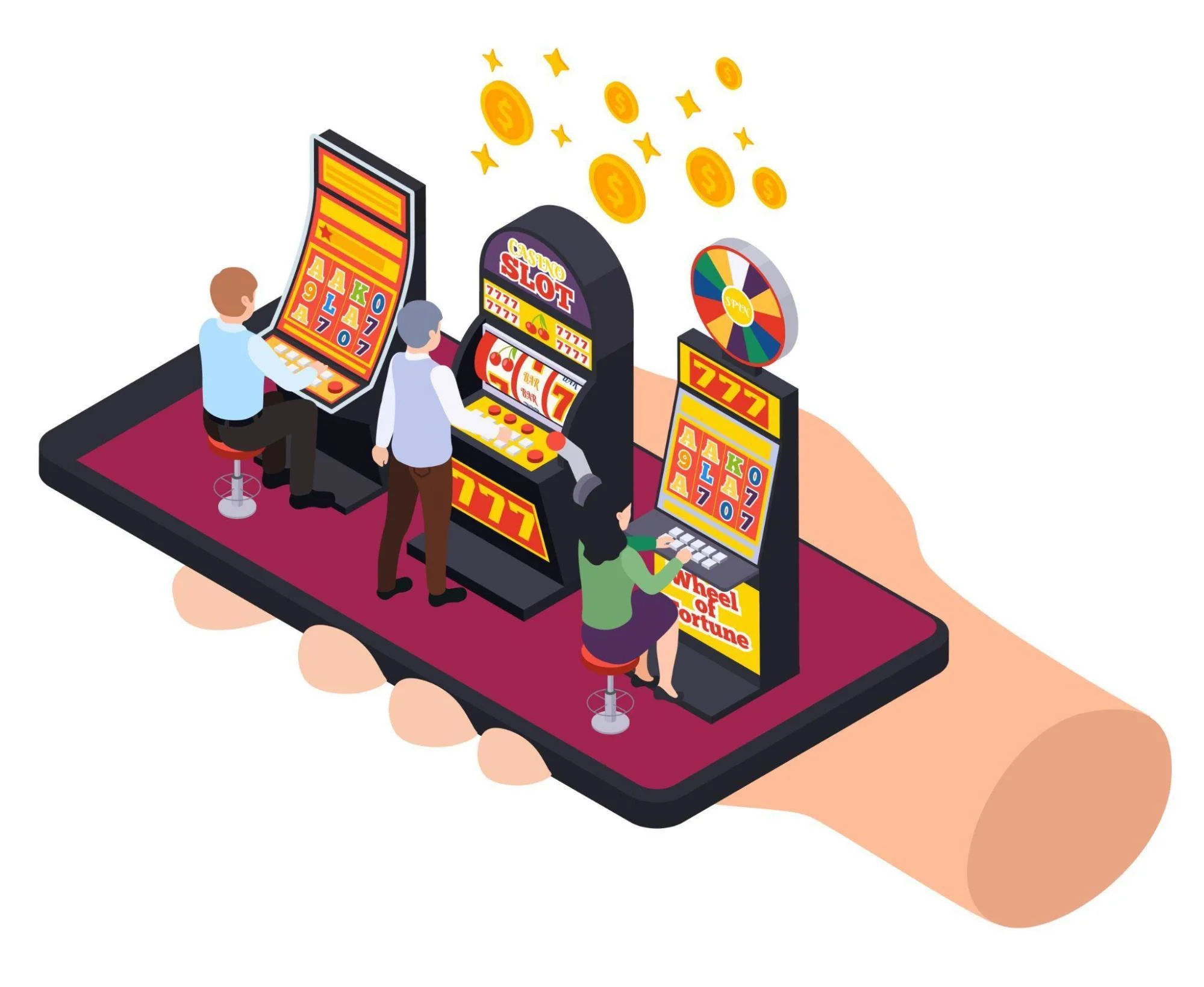 Two men and one woman are playing casinos